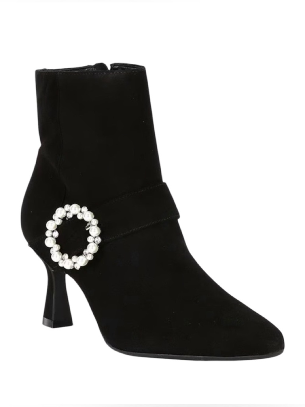 NWOT ALEX MARIE Marilyn Suede Pearl Buckle Booties